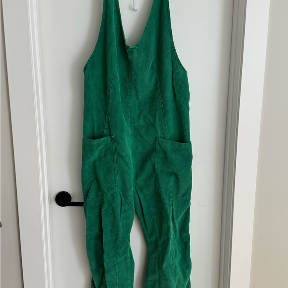 Free People Green Corduroy Women's Overalls (XL) - Picture 4 of 7